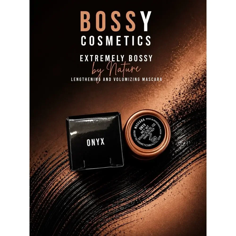 NEW Bossy Cosmetics Mascara Onyx Lengthening Volumizing Clean Beauty Full Size